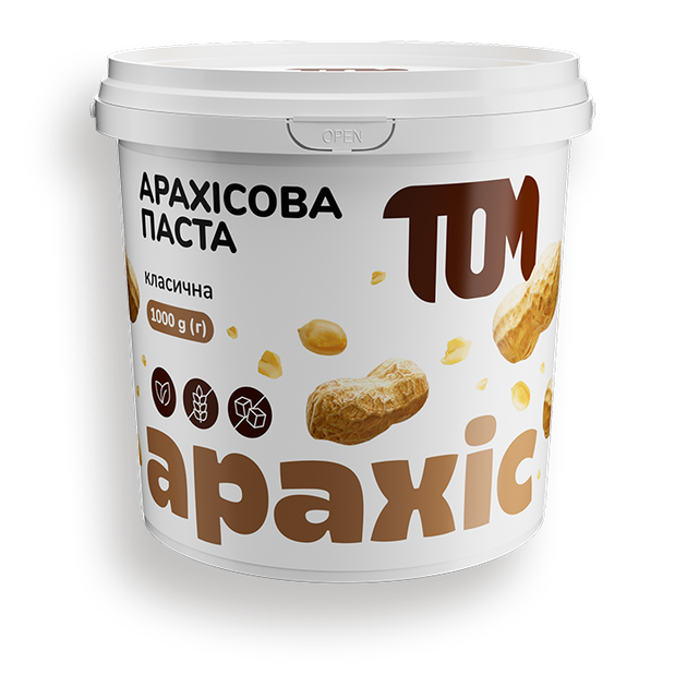 Арахисовая паста ТОМ классическая без сахара (100% арахис) 1 кг - Фото 1 Арахисовая паста ТОМ классическая без сахара (100% арахис) 1 кг - изображение 1