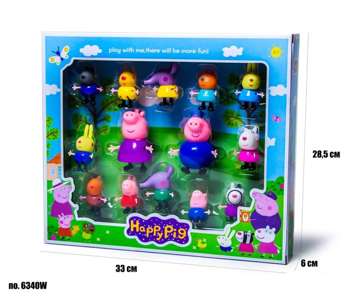 happy pig☆様 Игровой Набор Свинка Пеппа Большой 14 героев Happy Family