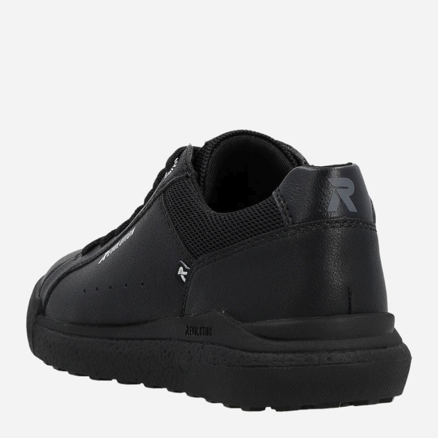 Sneakersy męskie skórzane do kostki RIEKER revu1100-00 43 Czarne (4061811780228) - obraz 4