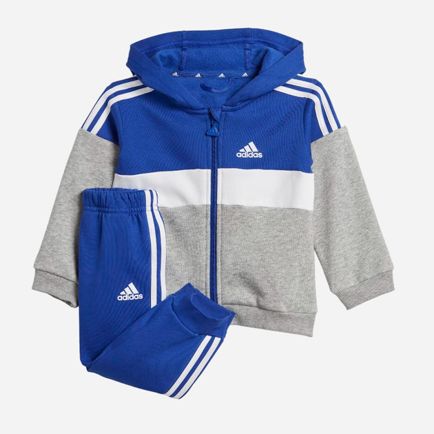 Дитячий теплий спортивний костюм (толстовка + штани) для хлопчика Adidas I 3S TIB FL TS IJ6323 98 см Синій/Сірий (4066762692972) - зображення 1