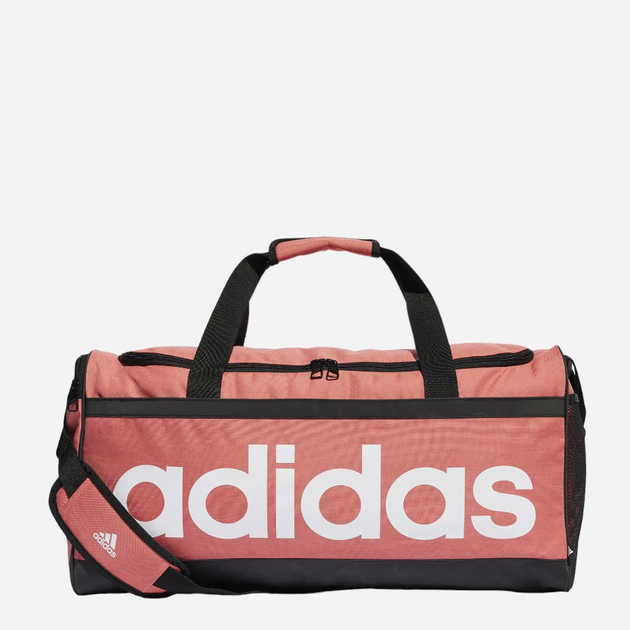 Sportowa torba materiałowa Adidas Linear Duffel M Różowa (4067886143647) - obraz 1
