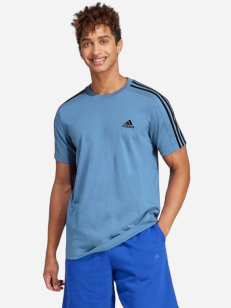 Koszulka bawełniana długa męska Adidas M 3S SJ T IS1338 S Niebieska (4066766957725) - obraz 2