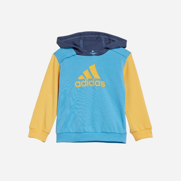 Dres sportowy (bluza z kapturem + spodnie) dla chłopca Adidas I CB FT JOG IS2678 92 cm Niebieski/Żółty/Błękitny (4067887150859) - obraz 2