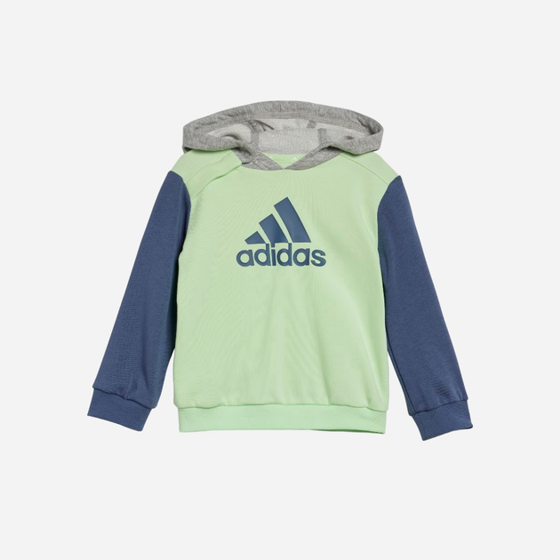 Дитячий спортивний костюм (худі + штани) для хлопчика Adidas I CB FT JOG IS2679 104 см Сірий/Салатовий/Темно-синій (4067887150958) - зображення 2