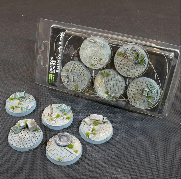 Gotowe podstawki do figurek Gamers Grass Bases Round Urban Warfare 40 mm 5 szt (0738956789365) - obraz 1