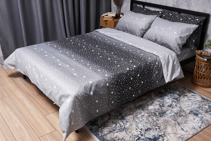 Акція на Комплект постільної білизни Moon&Star King Size 220 x 240 см наволочки 2 х 70х70 см Starry Night Мікросатин (MS-820005112) від Rozetka