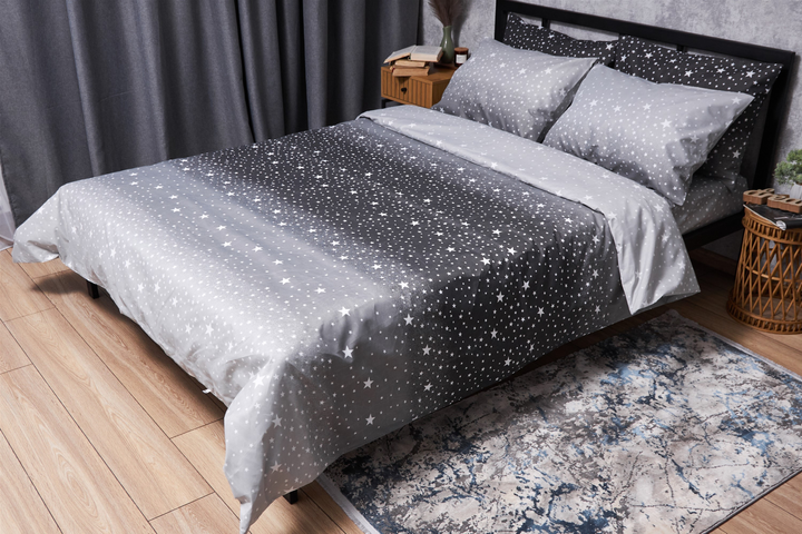 Акція на Комплект постільної білизни Moon&Star Сімейний 2x160x220 см наволочки 2х50х70 см Starry Night Мікросатин (MS-820005141) від Rozetka