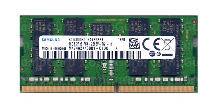 Оперативная память для ноутбука Samsung DDR4 16GB 2666MHz SO-DIMM 2Rx8 ...