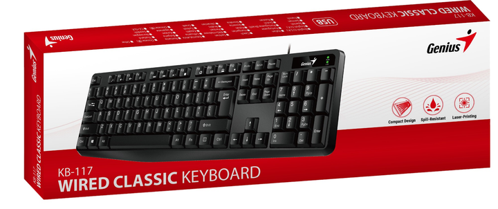 Klawiatura przewodowa Genesis KB-117 USB Czarna (31310016400) - obraz 4