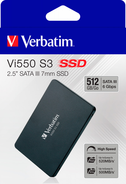 SSD dysk Verbatim VI550 S3 512GB 2.5" SATA III Black - obraz 5