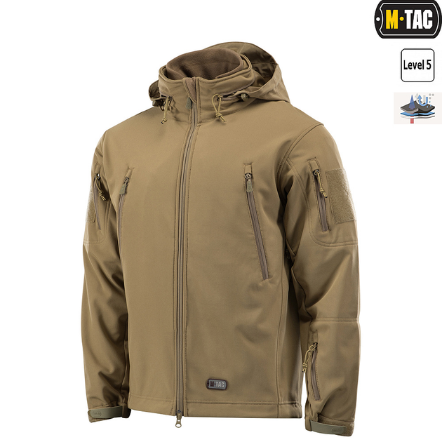 З підстібкою куртка XS Tan Soft Shell M-Tac - зображення 1