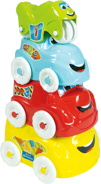 Zabawka piramida edukacyjna Clementoni Funny cars (CLM17111) - obraz 1