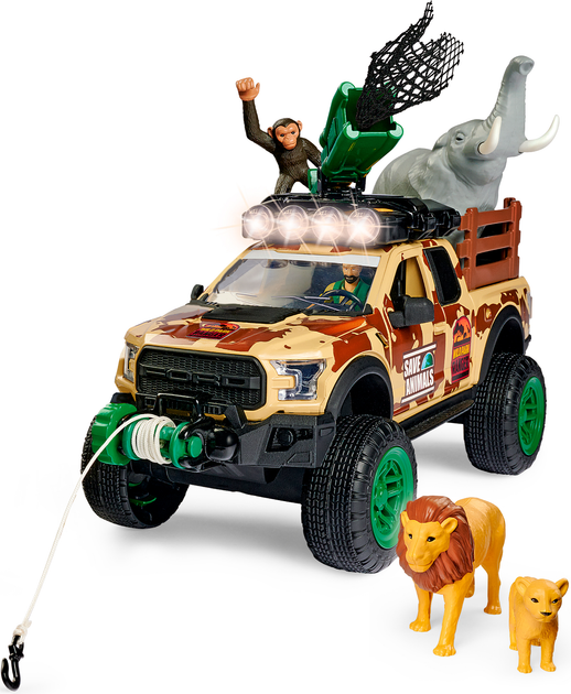 Ігровий набір Dickie Toys Парк диких тварин з позашляховиком 25 см та фігурками (SBA203837016) - зображення 2