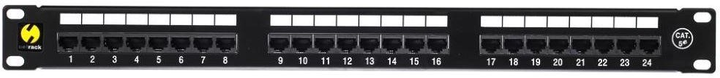 Patch panel Netrack 19'' 24-porty kat. 5e UTP, z półką (5908268772088) - obraz 1