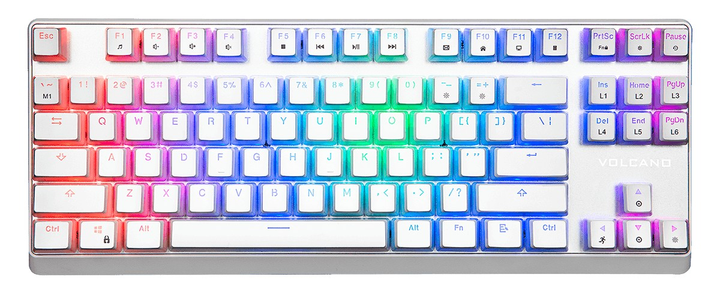 Клавіатура дротова Modecom Volcano Lanparty Pudding Edition Outemu Blue USB White (K-MC-LANPARTY-U-RGB-BLUE-200-PUDD) - зображення 1