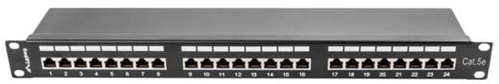Patch panel Lanberg 24 port 1U kat.5e ekranowany Black (PPS5-1024-B) - obraz 3
