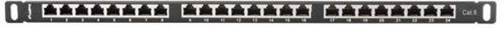 Patch panel Lanberg 24 port 0.5U kat.6 ekranowany Black (PPS6-0024-B) - obraz 2