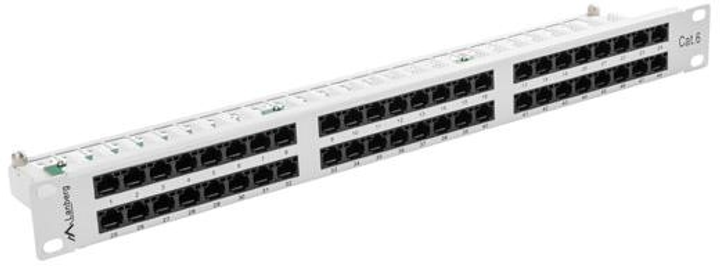 Патч-панель Lanberg 48 port 1U kat.6 Silver (PPU6-1048-S) - зображення 4