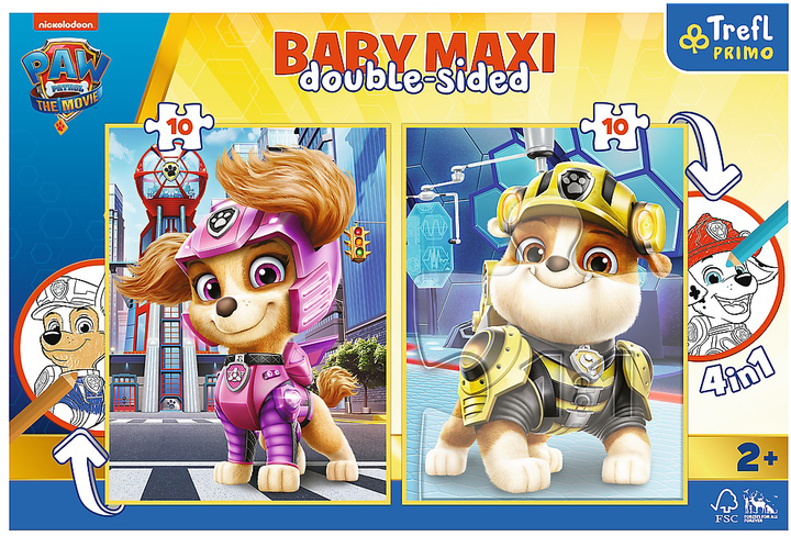 Puzzle dwustronne Trefl Baby Maxi Radosna Drużyna Paw Patrol 2 x 10 elementów (5900511430042) - obraz 1