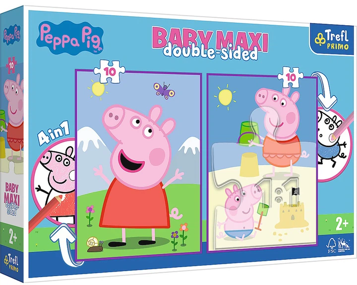 Пазл двосторонній Trefl Baby Maxi Веселий день Пеппи 2 x 10 елементів (5900511430011) - зображення 3