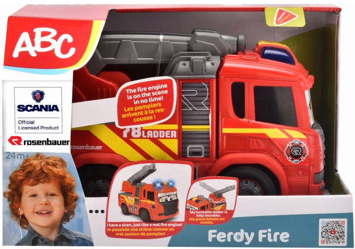 Wóz strażacki ABC Scania Fredy Fire 25 cm (4006333074592) - obraz 1