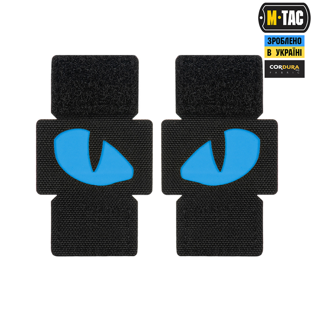 Нашивка Tiger M-Tac Laser Eyes Cut Black/Blue/GID (пара) - зображення 1