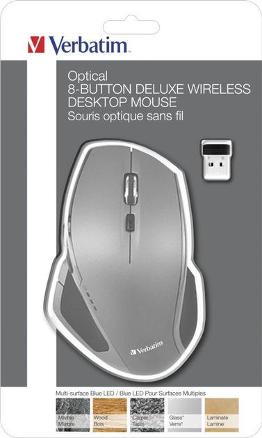 Mysz Verbatim Deluxe Wireless Black/Gray (23942490418) - obraz 4