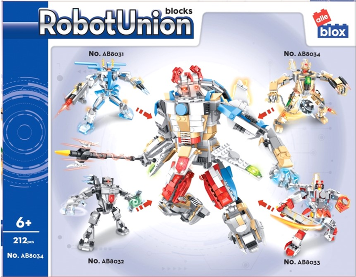 Klocki konstrukcyjne Alleblox RobotUnion 3 in 1 212 elementów (5904335831108) - obraz 9
