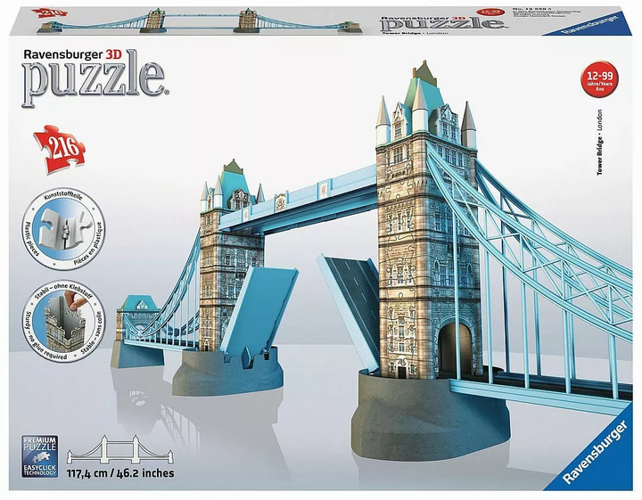 Puzzle 3D Ravensburger Tower Bridge (RVB12559) - obraz 3