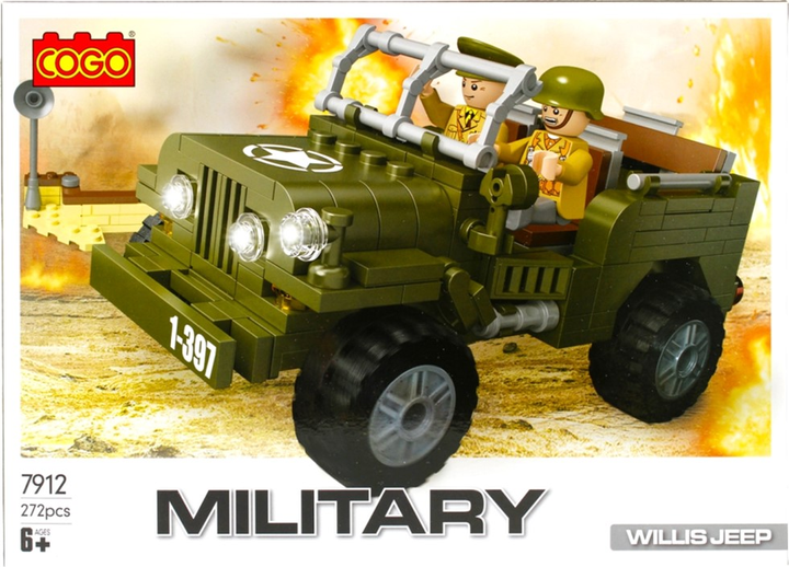 Klocki konstrukcyjne Cogo Military Willis Jeep 272 elementy (5908275186670) - obraz 1
