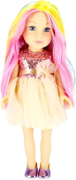 Lalka Pretty Girl z żółto-różowymi włosami 45 cm (5904335847499) - obraz 2