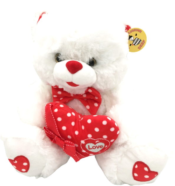 Maskotka DeefLove Valentine Miś z sercem 28 cm (5901500238021) - obraz 1