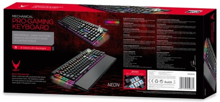 Klawiatura przewodowa VARR Neon RGB USB Black (VMKB98) - obraz 5