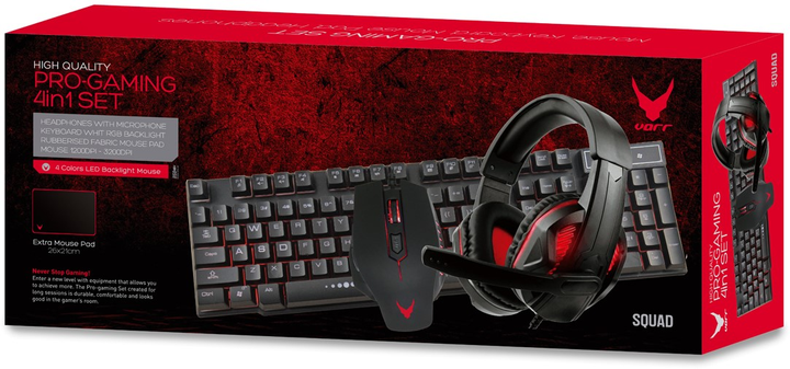 Комплект дротовий VARR 4in1 Squad Set 01 USB Black (VG4IN1SET01) - зображення 6
