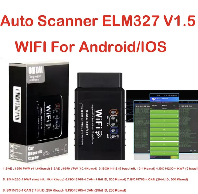 Автосканер ELM327 WI-FI Диагностика авто адаптер OBD2 V1.5 Android iOS ОБД2 елм327 для автол ошибка двигателя - изображение 2