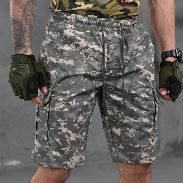 Мужские шорты рип-стоп серый пиксель размер XL - изображение 1