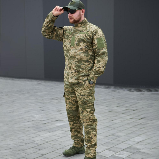 Чоловічий Костюм ріп-стоп Кітель з липучками під шеврони + Штани / Зносостійка Форма піксель розмір XL - зображення 1