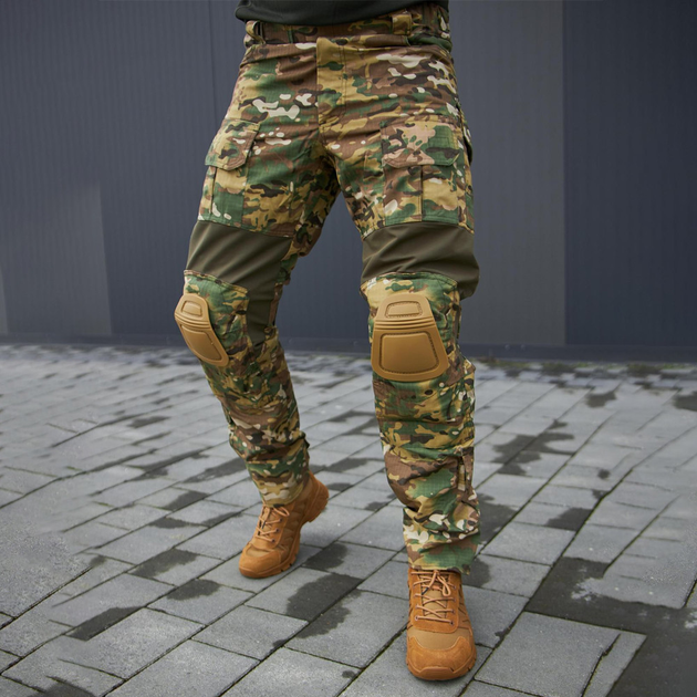 Мужские штаны рип-стоп с наколенниками и вставками FLEX мультикам размер 2XL - изображение 1
