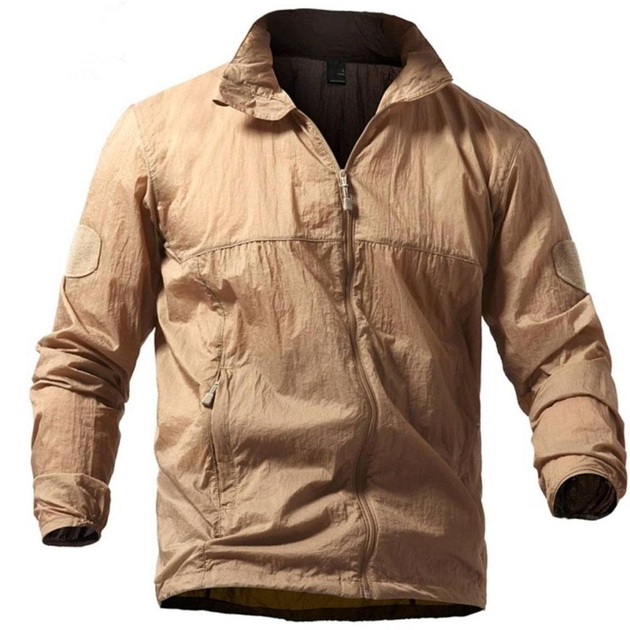 Летняя Мужская Куртка Pave Hawk с капюшоном / Легкая Ветровка койот размер 3XL - изображение 2