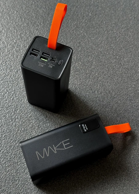 Power Bank MAKE Мобільна батарея 50000 mAh 22.5W PD+QC Black - изображение 3