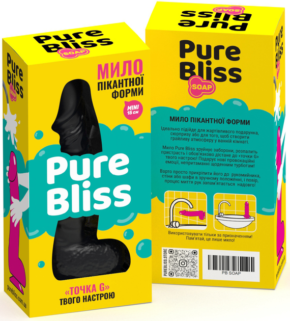 Мыло член Pure Bliss Mini dick 15 см Black (1100815960007) - изображение 3