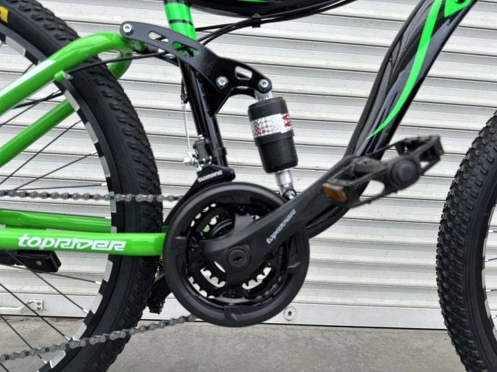 Велосипед горный двухподвесный 26 дюймов Toprider 910 оборудование Shimano (Салатовый) - изображение 5