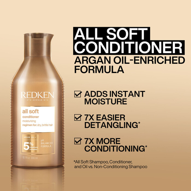 Кондиціонер для волосся Redken All Soft Conditioner 300 мл (3474636919970) - зображення 2
