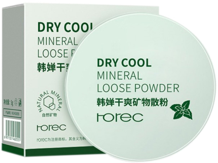 Акція на Пудра для матування Rorec Dry Cool Mineral Loose Powder Безбарвна мінеральна 5 г від Rozetka