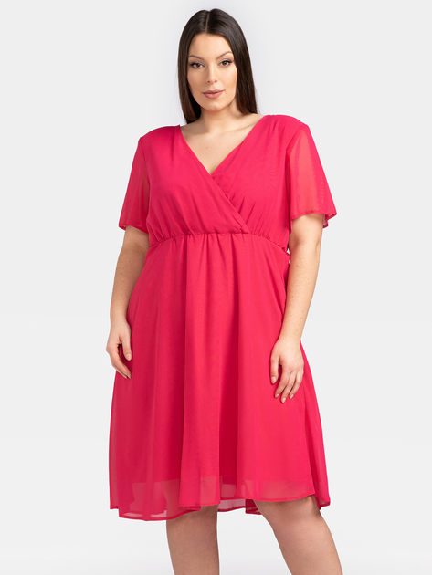 Плаття міді літнє жіноче Karko SA399 42 Рожеве (5903676032335) - зображення 1