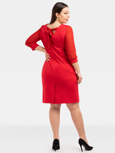 Sukienka ołówkowa damska midi Karko SA607 46 Czerwona (5903676026402) - obraz 2