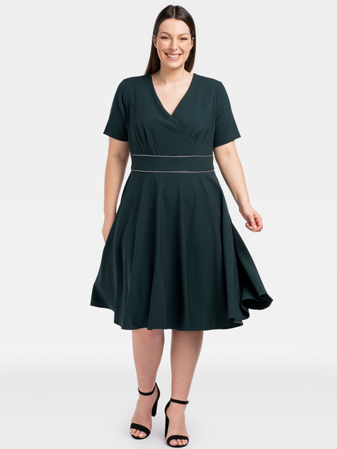 Sukienka trapezowa damska Plus Size Karko SC221 50 Zielona (5903676216667) - obraz 1