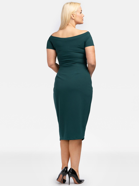 Плаття міді жіноче Karko SA718 50-52 Темно-зелене (5903676031482) - зображення 2