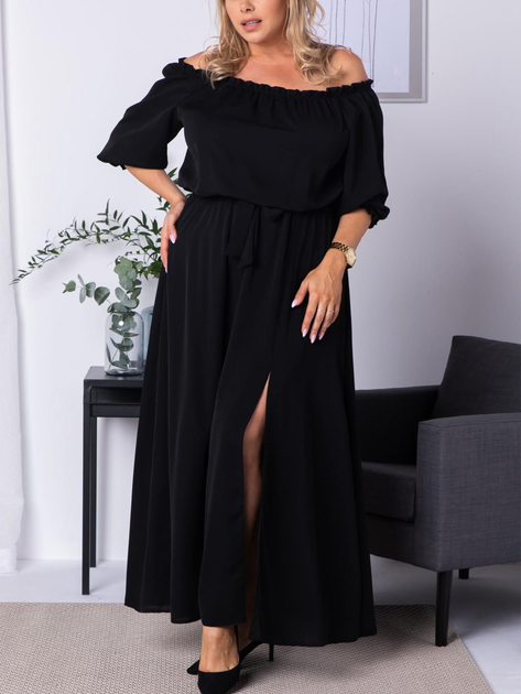 Плаття довге жіноче Karko SA654 42-44 Чорне (5903676028017) - зображення 1