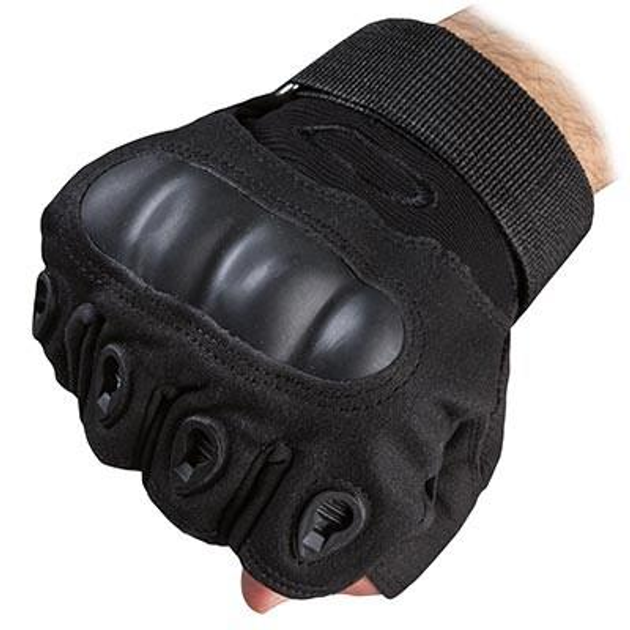 Тактичні рукавички короткі, розмір Pro M, чорний. - изображение 2